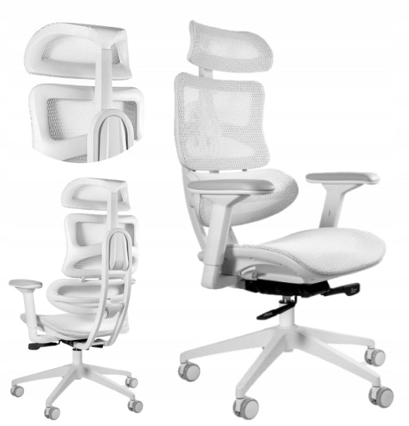 Unique Ergotech White Ergonomic Office Chair