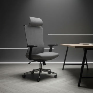 Boste Grey Adjustable Ergonomic Swivel Office Chair