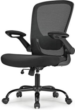 Foldable Mesh Office Chair with Armrests and Lumbar Support