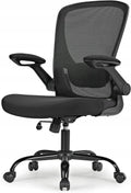 Foldable Mesh Office Chair with Armrests and Lumbar Support
